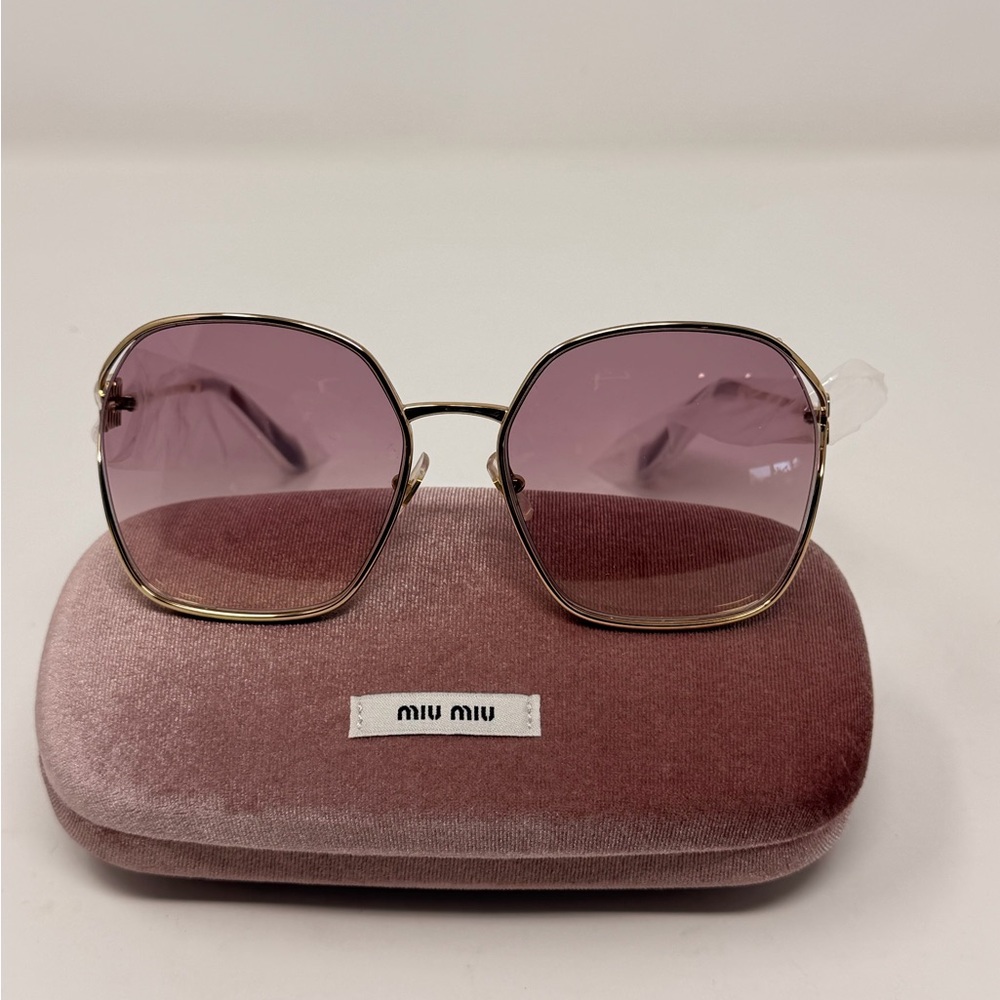 Miu Miu 52WS Gold & Pink Sunglasses
